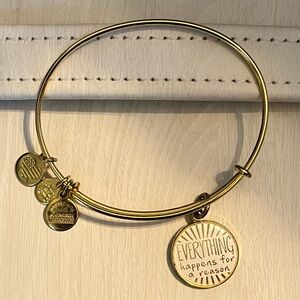 Alex + Ani Gold Plated Bangle Bracelet and Charm
